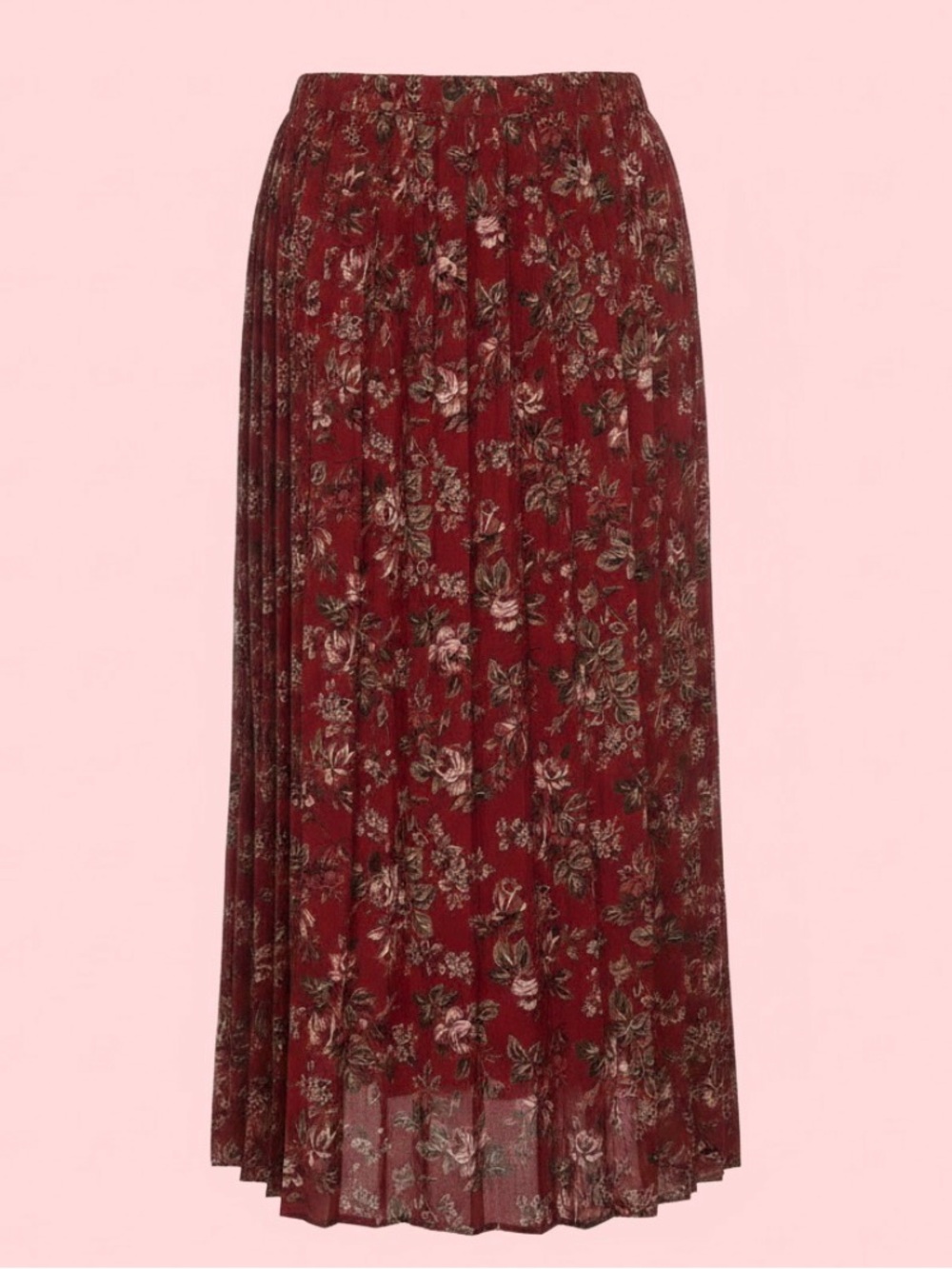 🌹 Vintage Susan Bristol Floral Pleated Midi Skirt L Cottagecore Garden Prairie